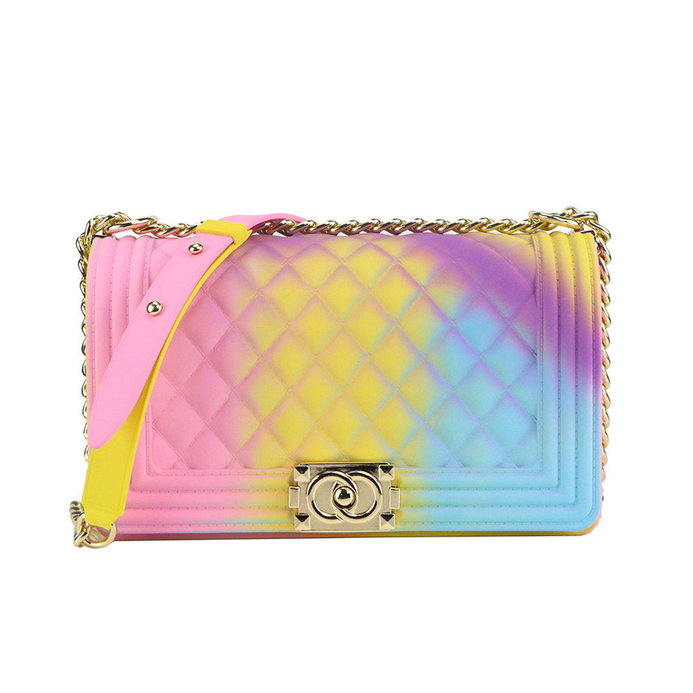 Luxury Jelly Chain Crossbody Bag – Women’s Designer Style Quilted Shoulder Messenger Purse