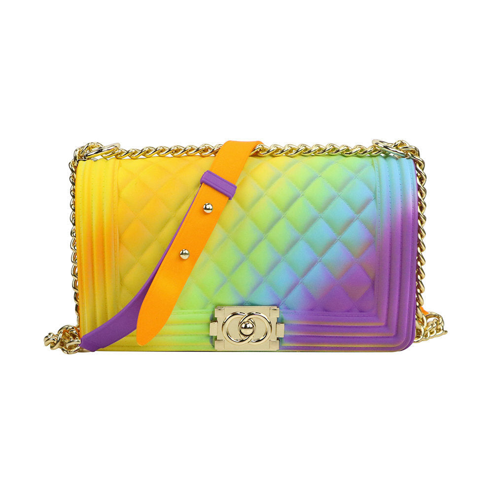 Luxury Jelly Chain Crossbody Bag – Women’s Designer Style Quilted Shoulder Messenger Purse