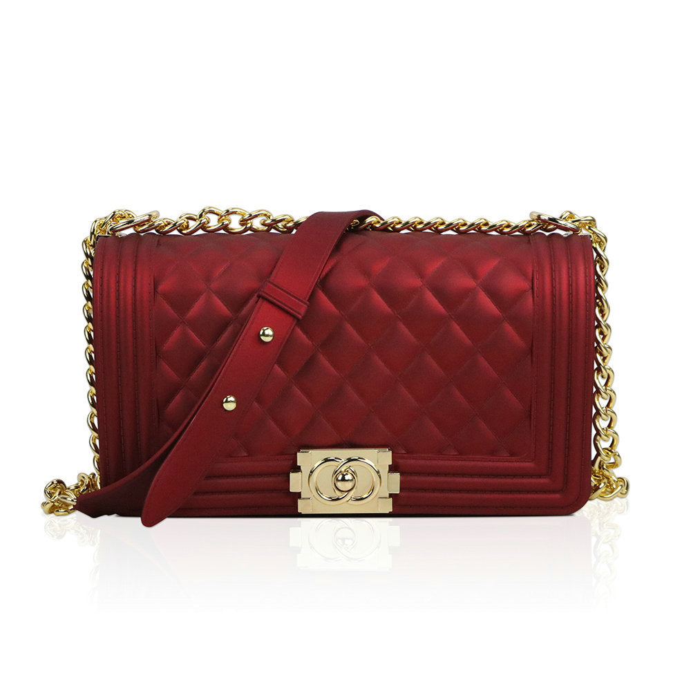 Luxury Jelly Chain Crossbody Bag – Women’s Designer Style Quilted Shoulder Messenger Purse