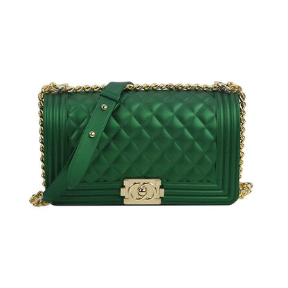 Luxury Jelly Chain Crossbody Bag – Women’s Designer Style Quilted Shoulder Messenger Purse