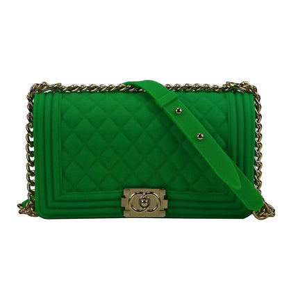 Luxury Jelly Chain Crossbody Bag – Women’s Designer Style Quilted Shoulder Messenger Purse