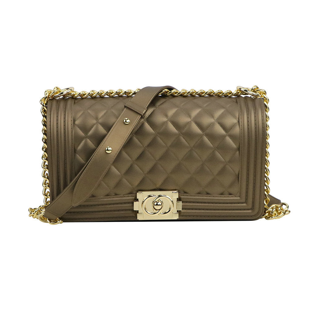 Luxury Jelly Chain Crossbody Bag – Women’s Designer Style Quilted Shoulder Messenger Purse