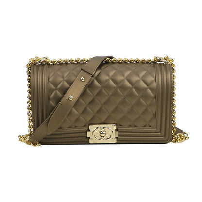 Luxury Jelly Chain Crossbody Bag – Women’s Designer Style Quilted Shoulder Messenger Purse