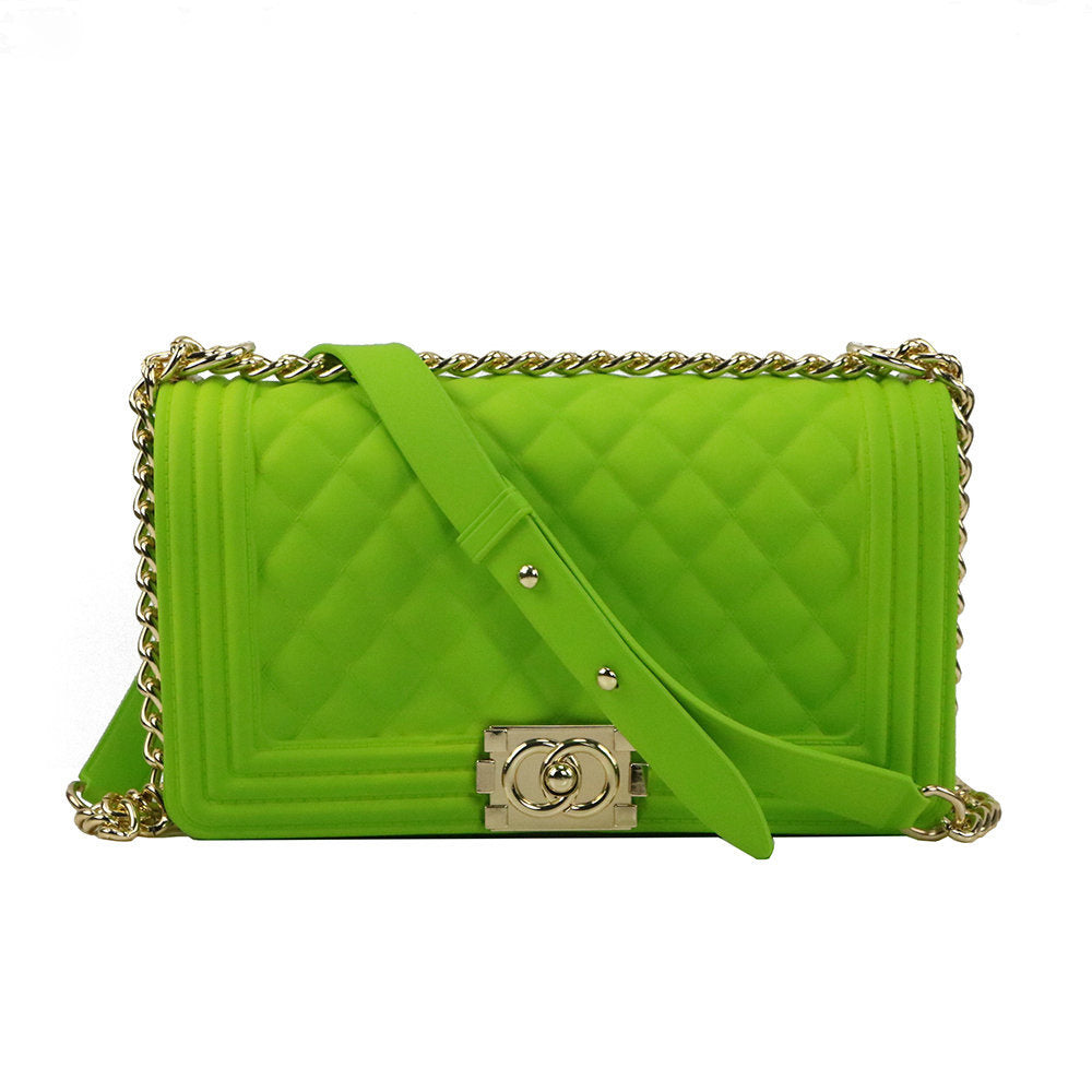 Luxury Jelly Chain Crossbody Bag – Women’s Designer Style Quilted Shoulder Messenger Purse