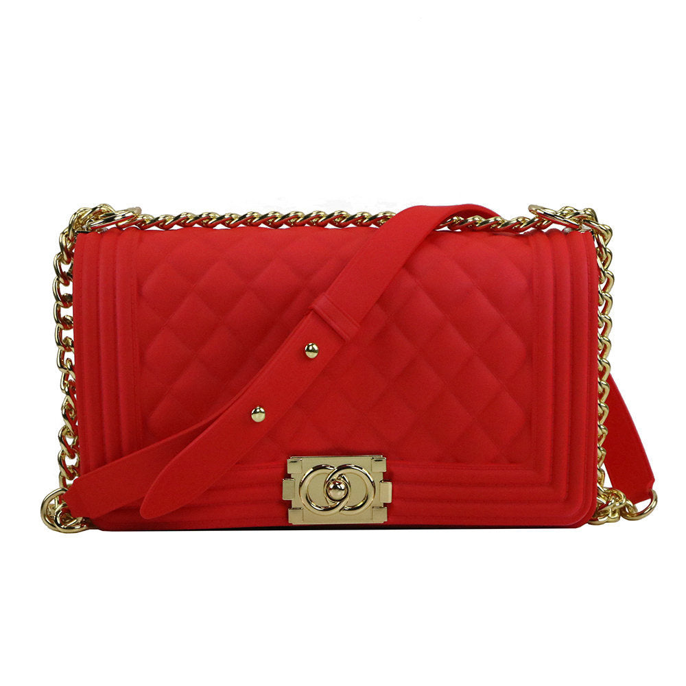 Luxury Jelly Chain Crossbody Bag – Women’s Designer Style Quilted Shoulder Messenger Purse
