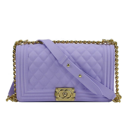Luxury Jelly Chain Crossbody Bag – Women’s Designer Style Quilted Shoulder Messenger Purse