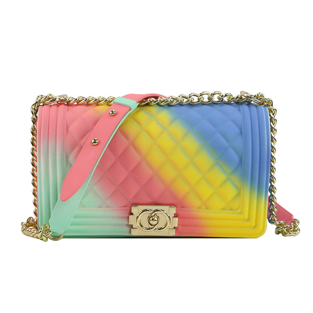 Luxury Jelly Chain Crossbody Bag – Women’s Designer Style Quilted Shoulder Messenger Purse