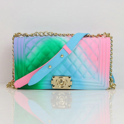Luxury Jelly Chain Crossbody Bag – Women’s Designer Style Quilted Shoulder Messenger Purse