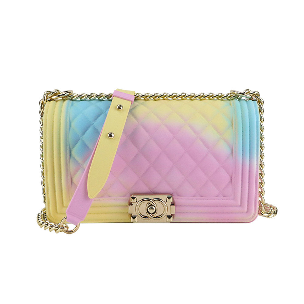 Luxury Jelly Chain Crossbody Bag – Women’s Designer Style Quilted Shoulder Messenger Purse