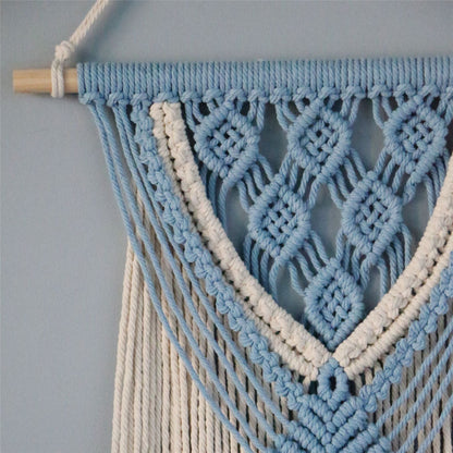 Hand-Woven Cotton Rope Tapestry, Wall Decoration