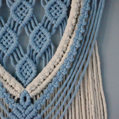 Hand-Woven Cotton Rope Tapestry, Wall Decoration