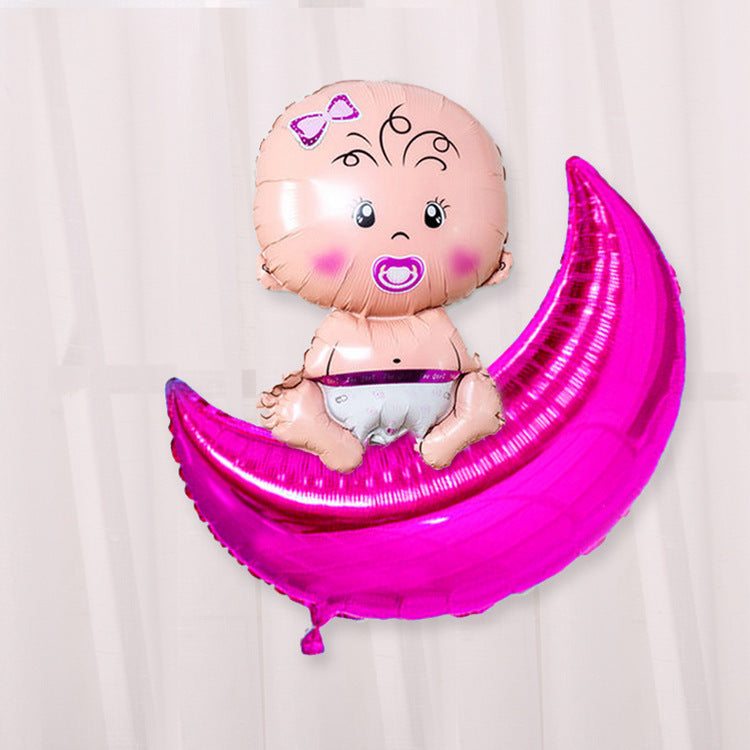 36" & 22" Moon Foil Balloons for Baby Birthday