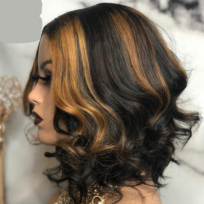 European & American Short Curly Wig Black/Brown