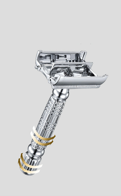 Men's Manual Razor Old-fashioned Beard Shaver Razor Holder Double-sided Blade Type