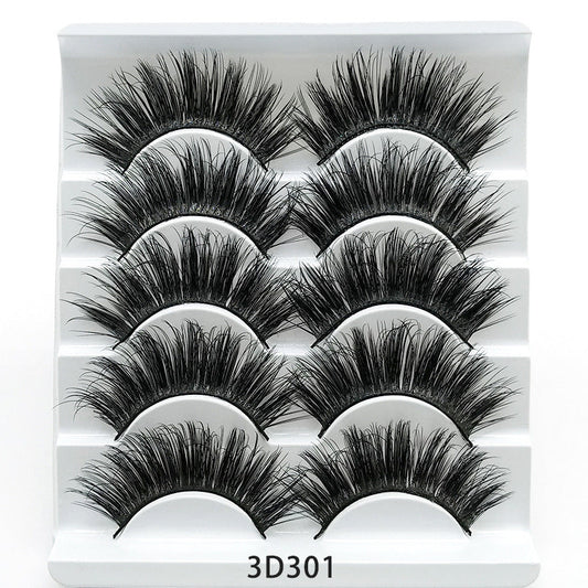 3D Mink False Eyelashes Set: 5 Pairs