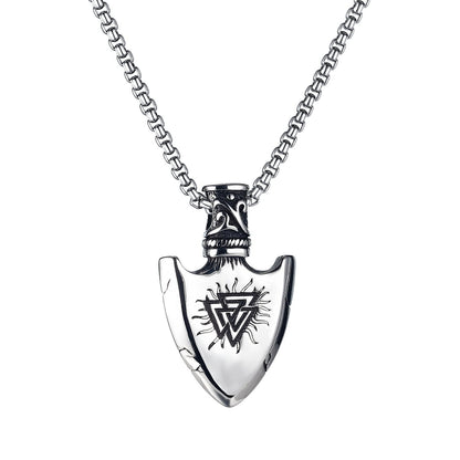 European Stainless Steel Shield Pendant