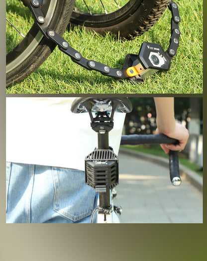 Hamburg Alloy Foldable Bike Lock – Anti-Theft with 3 Keys & Mount Bracket