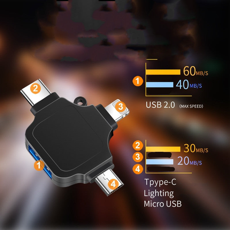 3-in-1 OTG Adapter for Apple, Type-C, Android