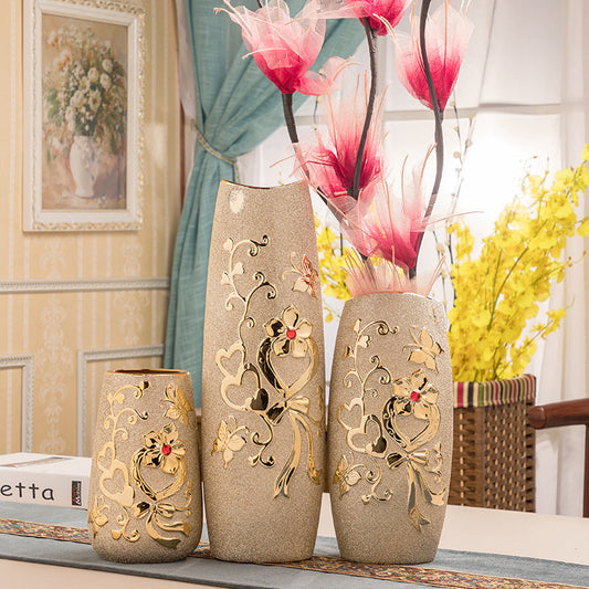 Ceramic Gold Vase European Home Decor