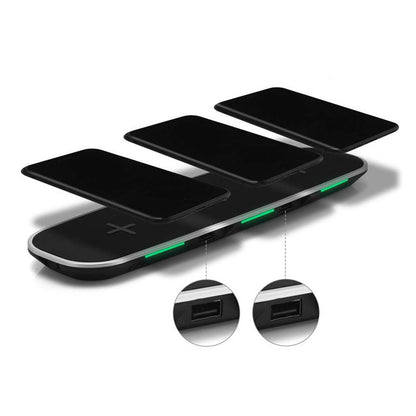 Universal 3--1 Qi Wireless Charger Base Charging Pad Device