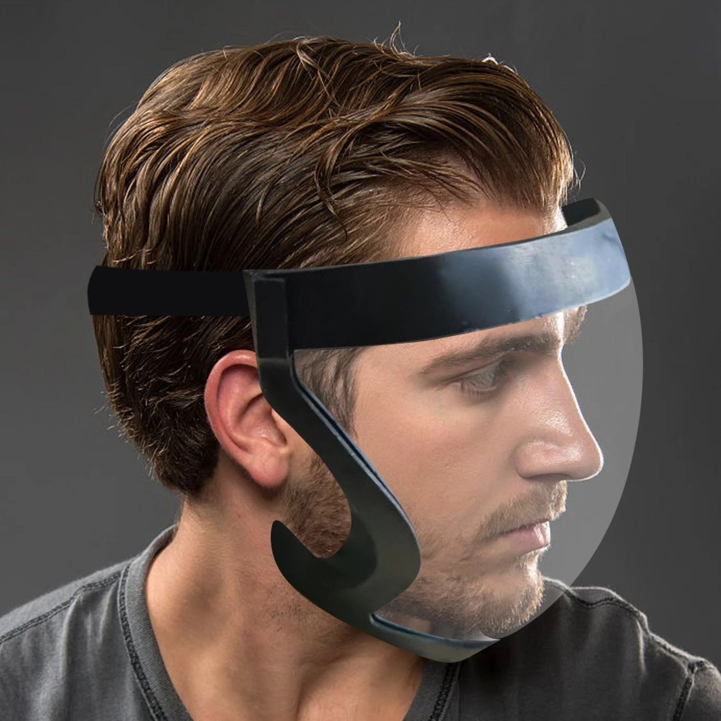 Full face mask transparent sports mask with edging