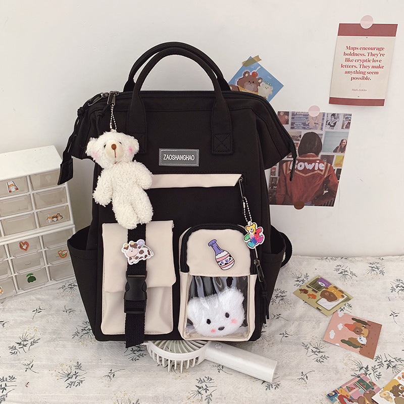 Girls Heart Junior High School Students Large Capacity Backpack Girls