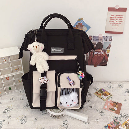 Girls Heart Junior High School Students Large Capacity Backpack Girls