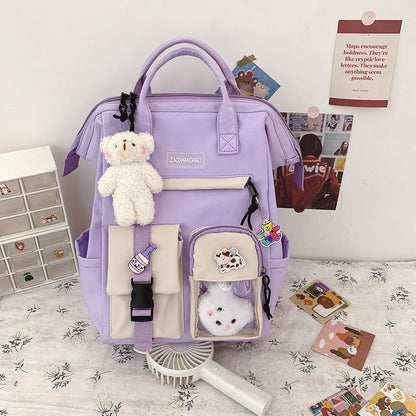 Girls Heart Junior High School Students Large Capacity Backpack Girls