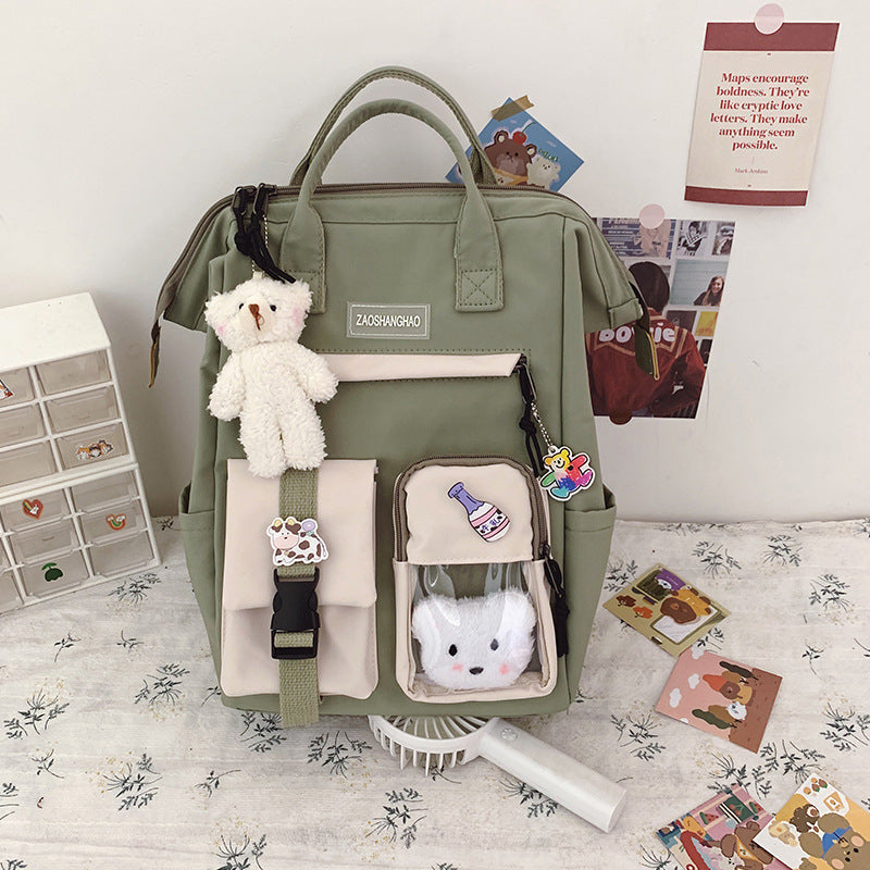 Girls Heart Junior High School Students Large Capacity Backpack Girls