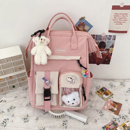 Girls Heart Junior High School Students Large Capacity Backpack Girls