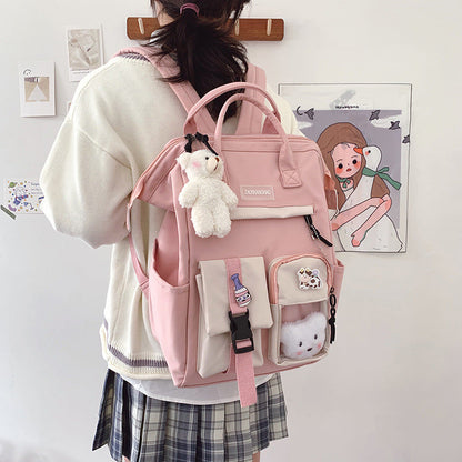 Girls Heart Junior High School Students Large Capacity Backpack Girls