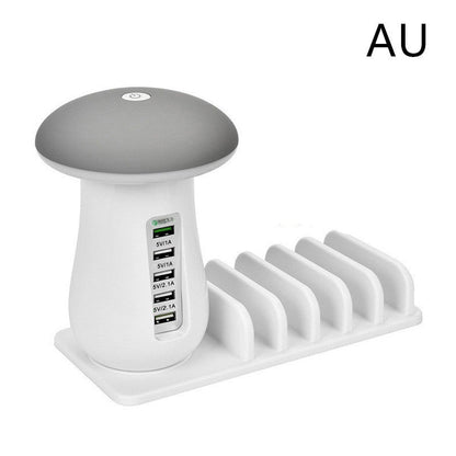 2 In 1 Mushroom Lamp LED USB Charger