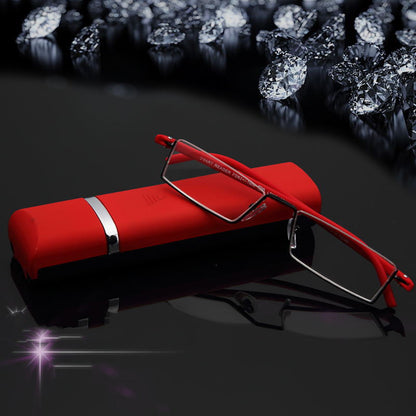 Light Half Frame Prescription Reading Glasses With Case