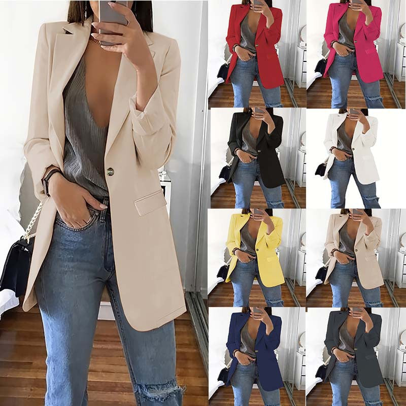New Stylish Casual Slim-fit Lapel Blazer For Women