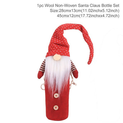Christmas Wine Bottle Socks Decor