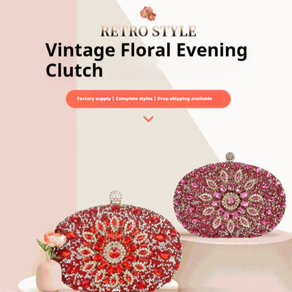 European And American Womens Evening Clutch Diamond-embellished Bag
