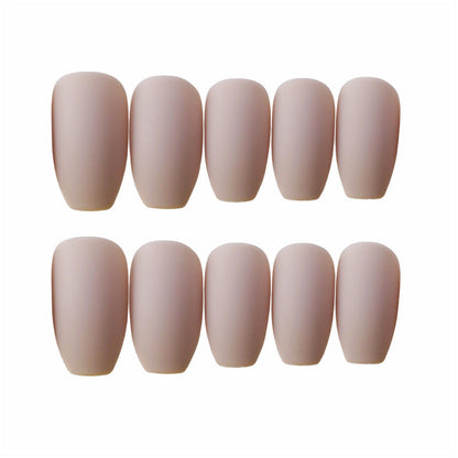 24 pieces of ballet khaki matte false nails