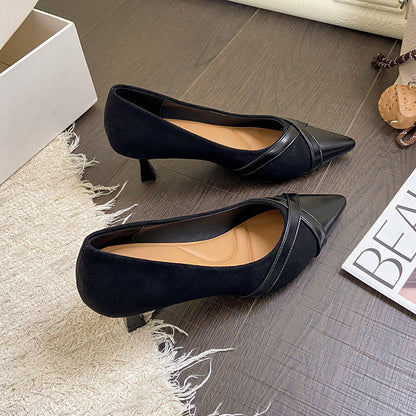 French Style High Heels Four Season Low Cut Pumps Pointed Toe 2026 New Fairy Style Stiletto Fashion Shoes 5.5cm Heel