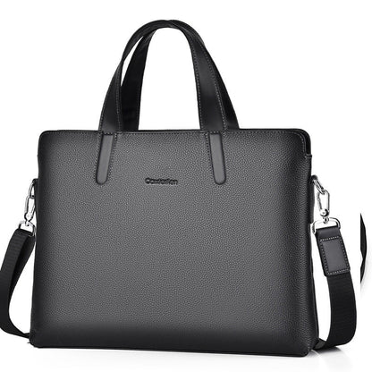Large-capacity Crossbody Leather Briefcase