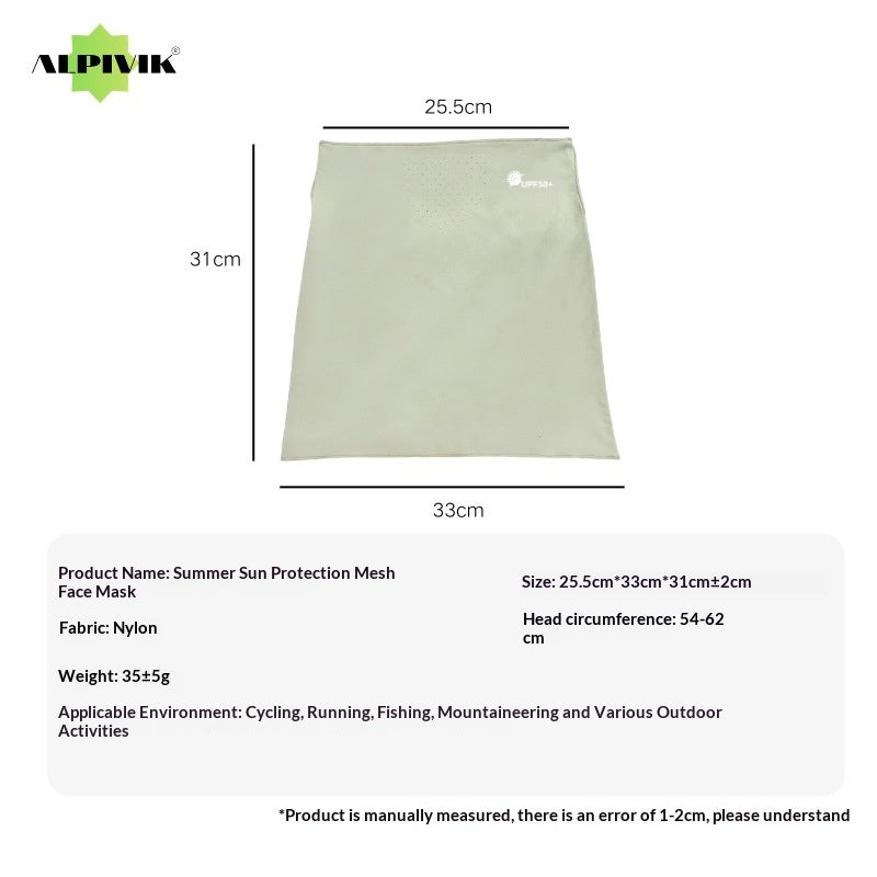 Ice Silk Sun-Protective Face Mask For Women Summer Full-Face UV-Proof Outdoor Golf Cycling Neck-Protecting Mask, Sun-Shading Veil