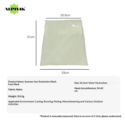Ice Silk Sun-Protective Face Mask For Women Summer Full-Face UV-Proof Outdoor Golf Cycling Neck-Protecting Mask, Sun-Shading Veil