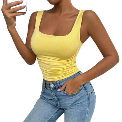 Womens Sleeveless Camisole Casual Basic Cropped Top