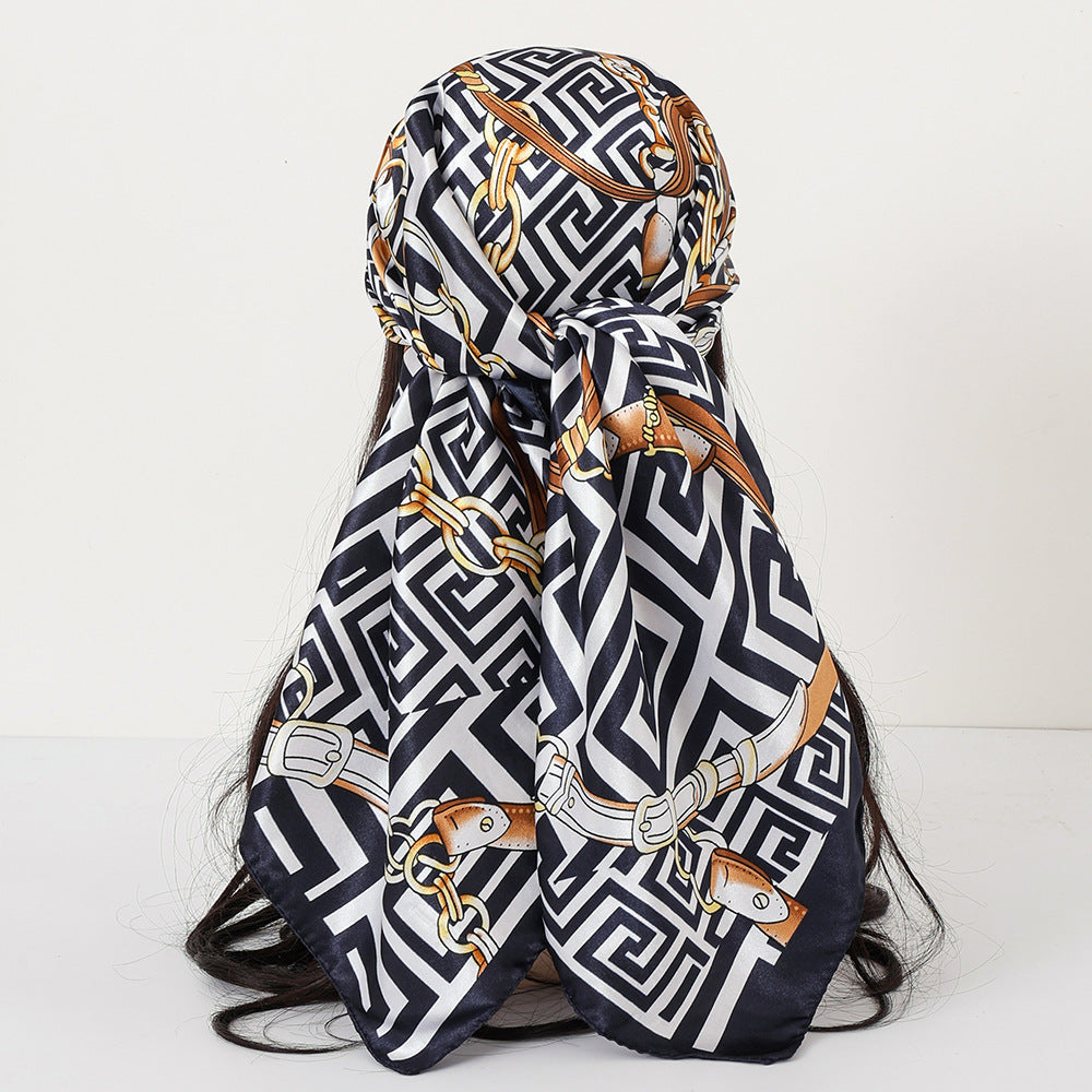 Classic Satin Womens Shawl Headscarf And Scarf