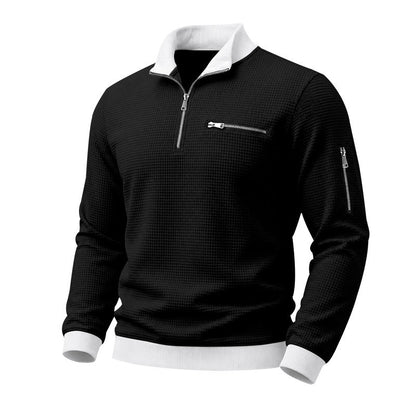 Mens Relaxed-fit Casual Stand-collar Hoodie
