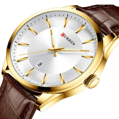 Men's Business Quartz Watch Calendar, Waterproof