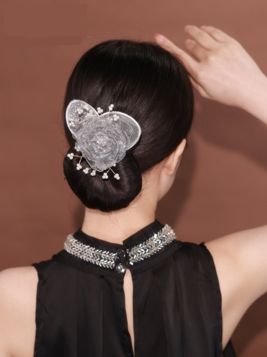 Starry Sky Flower Topknot Hair Clip