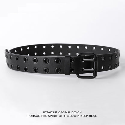 Workwear-style Vintage Belt Buckle Waist Chain Accessory