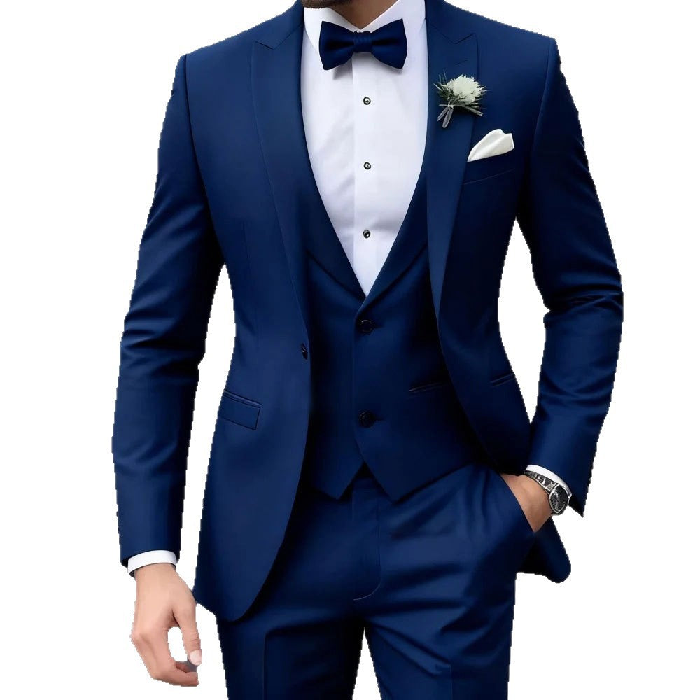 Mens Business Formal Wear Three-Piece Suit