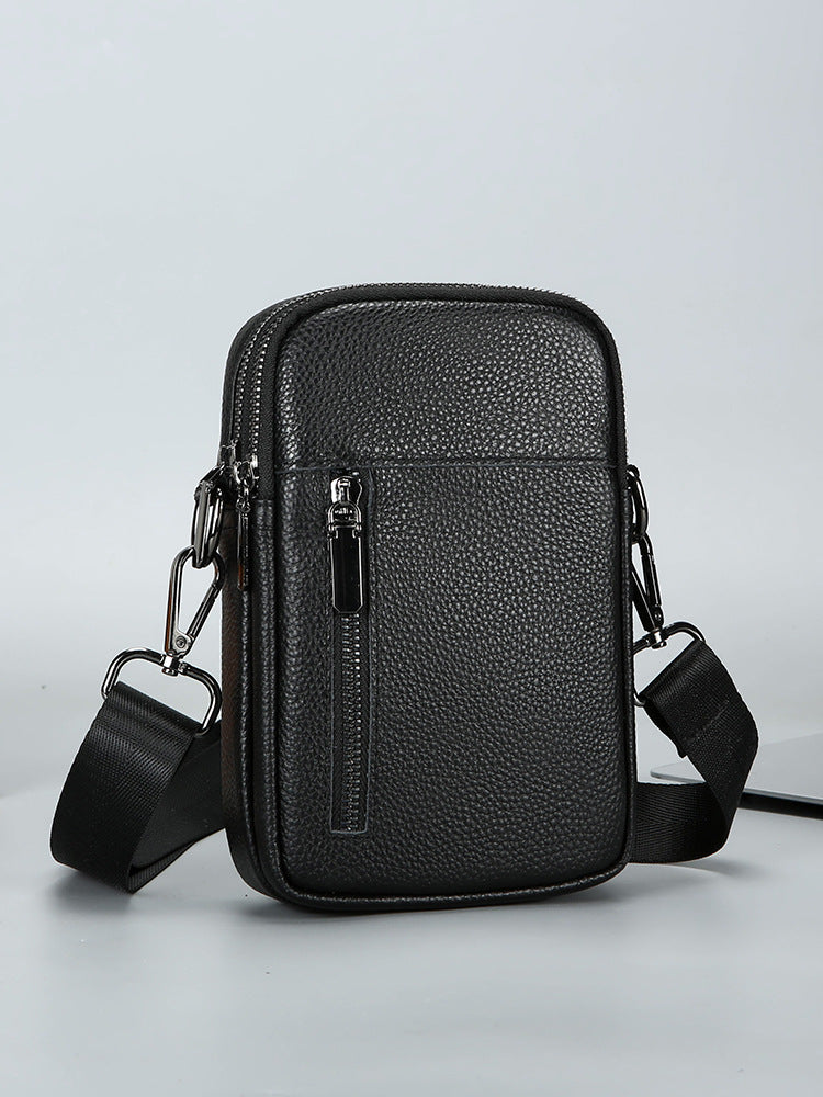 Men's First Layer Leather One-shoulder Crossbody Bag