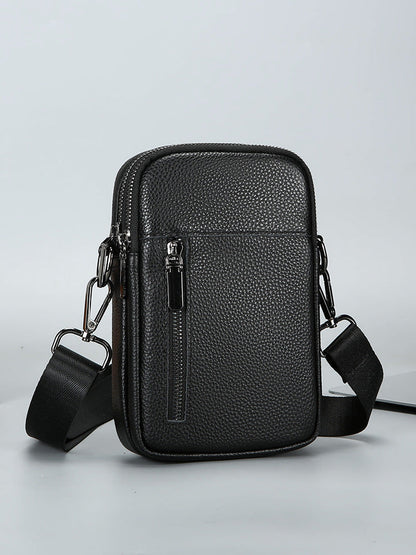Men's First Layer Leather One-shoulder Crossbody Bag